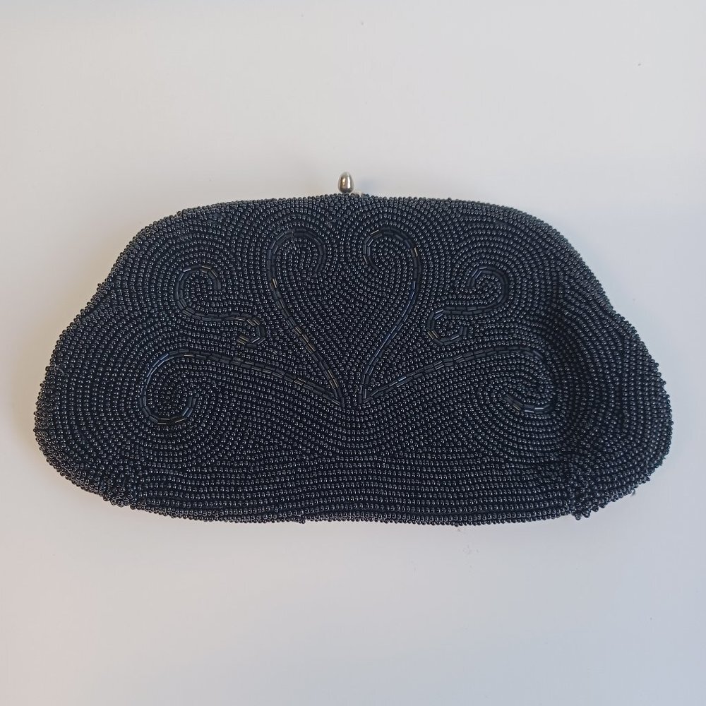 Vintage Black Beaded Evening Bag By Debbie‎